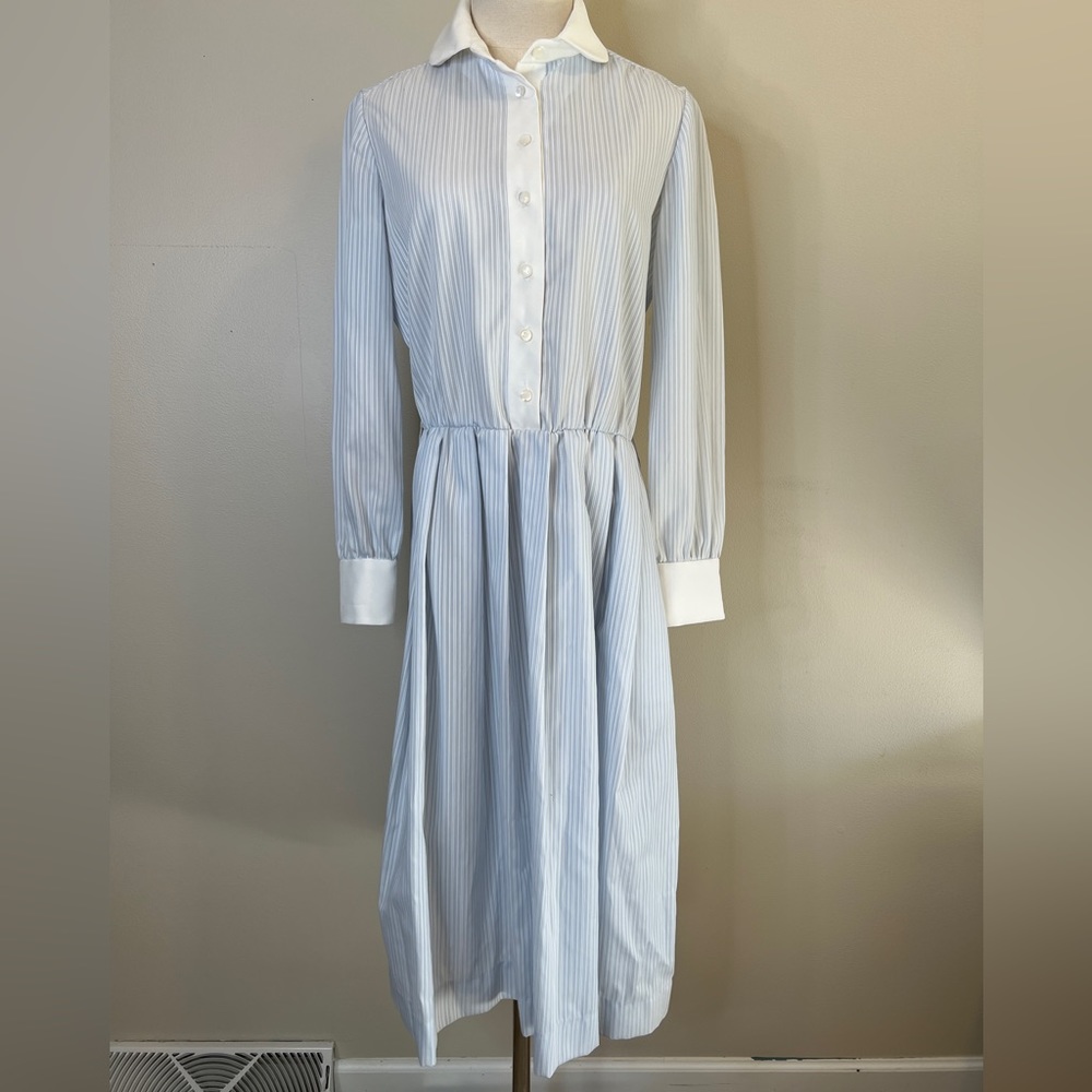 Vintage 70's Long Sleeve Striped Shirt Dress